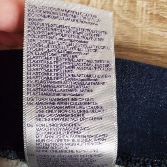 NYDJ Alina Skinny Dark Blue Pull On Ankle Cropped Slit Jeggings Size 14 - Picture 10 of 15